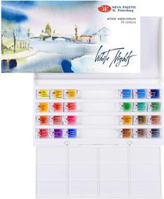 img 4 attached to 🎨 Experience Artistic Brilliance with WHITE NIGHTS Watercolor 24 Full Pans in Plastic Case: Authentic Quality from Saint Petersburg, Russia
