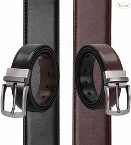 img 3 attached to 🔁 Premium Reversible Rotate Buckle Coffee Leather Men's Accessories: A Stylish & Versatile Essential