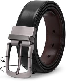 img 4 attached to 🔁 Premium Reversible Rotate Buckle Coffee Leather Men's Accessories: A Stylish & Versatile Essential