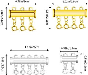 img 3 attached to 📿 SANNIX Layered Necklace Clasp: 8 Pcs Slide Lock Magnetic Tube Clasps for Jewelry Crafts (Gold/Silver)