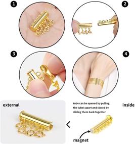 img 1 attached to 📿 SANNIX Layered Necklace Clasp: 8 Pcs Slide Lock Magnetic Tube Clasps for Jewelry Crafts (Gold/Silver)