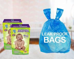 img 3 attached to 💩 Мощные чистые одноразовые пакеты для подгузников для младенцев с ароматом легкого порошка - пачка из 300 пакетов
