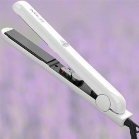 img 3 attached to 🔥 IRUISI Ceramic Flat Iron for Hair: Professional Hair Straightener with Pearlescent White Finish and Adjustable Temperature for All Hair Types - Travel-Friendly with Safety Lock & Dual Voltage, 1 inch Ceramic Plates