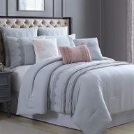 🛏️ amrapur overseas kinley 8-piece embroidered comforter set - king/california king size, grey shade logo