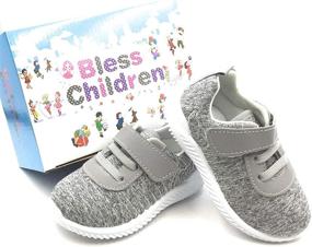 img 1 attached to 👟 Bless Children Toddlers Breathable Black1203 Size Girls' Athletic Shoes: Lightweight Comfort for Active Play