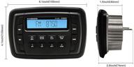 🔊 herdio utv stereo sound system headunit receiver speaker kit with in-dash lcd digital stereo, bluetooth, and 4 inches waterproof speakers in black logo