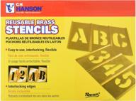 ch hanson 10076 brass interlocking stencil letter & number set - 45 pieces, 6 inch logo