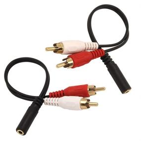 img 4 attached to 🔌 VCE 3.5mm Female to 2 RCA Male Stereo Audio Y Cable 2-Pack - Gold Plated Adapter for TV, Smartphones, MP3, Tablets, Speakers, Home Theater (8 inch)