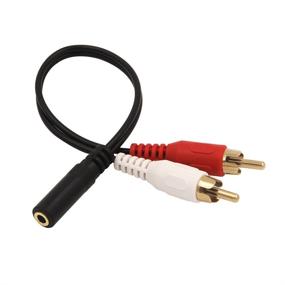 img 1 attached to 🔌 VCE 3.5mm Female to 2 RCA Male Stereo Audio Y Cable 2-Pack - Gold Plated Adapter for TV, Smartphones, MP3, Tablets, Speakers, Home Theater (8 inch)