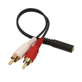 img 3 attached to 🔌 VCE 3.5mm Female to 2 RCA Male Stereo Audio Y Cable 2-Pack - Gold Plated Adapter for TV, Smartphones, MP3, Tablets, Speakers, Home Theater (8 inch)