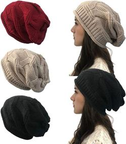 img 4 attached to 🧣 Cozy and Stylish: DANMY Winter Hats for Women - Chunky Soft Cable Knit Beanies