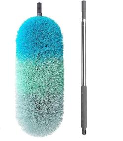 img 4 attached to 🌀 BOOMJOY Microfiber Telescoping Duster - 100" Extendable, Scratch-Resistant Cover, Stainless Steel Pole - Detachable Bendable Head - Washable - Green
