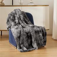bedsure low-voltage electric heated blanket throw - cozy grey faux fur sherpa heating blanket (50x60 inches), safe & warm low watt technology logo