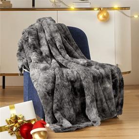 img 3 attached to Bedsure Low-Voltage Electric Heated Blanket Throw - Cozy Grey Faux Fur Sherpa Heating Blanket (50x60 inches), Safe & Warm Low Watt Technology