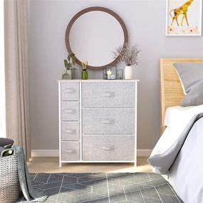 img 3 attached to 🗄️ YITAHOME Dresser with 7 Drawers - Sturdy Steel Frame & Wooden Top - Fabric Storage Tower for Bedroom, Living Room & Nursery - Organizer Unit with Easy Pull Fabric Bins - Perfect for Hallway & Closets