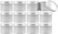 premium silver round metal tins with clear view window lids (12-pack) - cornucopia 4-ounce logo