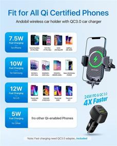 img 3 attached to 🚗 Andobil Easy-Clamp Wireless Car Charger: Fast Charging, Thick Case Friendly, for iPhone 13/12, Samsung Galaxy, 5G Smartphones