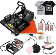 🔥 professional 8 in 1 heat press machine (red) - ideal for t-shirt printing, heat transfer, & swing away design logo