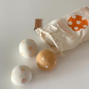 img 3 attached to 🧺 Studio Simeuri XL Pack of 6 Reusable Wool Dryer Balls - 100% New Zealand Fabric Softener Balls for Laundry, Anti-Static Anti-Pet Hair Removal (White & Orange)