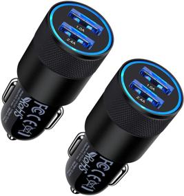 img 4 attached to Быстрое зарядное устройство для автомобиля 2Pack | 3.4A Двойной порт USB адаптер для 🚗 iPhone 12/11 Pro Max & Samsung Galaxy S21/S20 | Зарядка сигареткой быстрого заряда