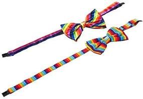 img 1 attached to Rainbow Bow Tie Adjustable Pre Tied