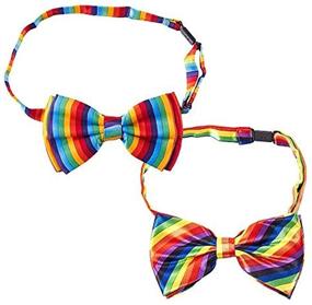 img 4 attached to Rainbow Bow Tie Adjustable Pre Tied