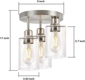 img 1 attached to 💡 HYKOLITY 3-Light Semi Flush Mount Ceiling Light: Brush Nickel Lighting Fixtures for Kitchen, Entrance Way, Hallway – ETL Listed