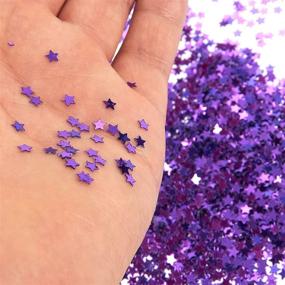 img 2 attached to ✨ Purple Metallic Glitter Foil Star Confetti - 0.1 Inches, 7-Ounce - Perfect for Balloons, Tables, Art Crafts, Wedding Festival Decor, Bachelorette Party Supplies, DIY Decorations