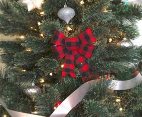 img 2 attached to 🎀 Add Festive Charm to Any Occasion with Iconikal 5-Loop Red Buffalo Plaid Flannel Bows - 12 Pack