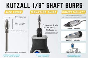 img 3 attached to 🔥 Карбидный фрезерный наконечник Kutzall Flame, хвостовик 1/8 дюйма, очень крупный рисунок | Насадка для деревообработки на Dremel, Foredom, DeWalt, Milwaukee | Карбид вольфрама, диаметр 1/4 дюйма (6.3 мм) x длина 1/2 дюйма (12.7 мм) FLX-14-EC