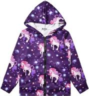 🦄 adorable girls unicorn/cat hoodie jacket with pockets – zip up sweatshirt for a magical look! logo