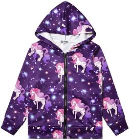 img 4 attached to 🦄 Adorable Girls Unicorn/Cat Hoodie Jacket with Pockets – Zip Up Sweatshirt for a Magical Look!