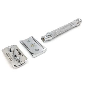 img 3 attached to 🪒 Parker 24C Open Comb Double Edge Razor: Premium Brass Handle with 5 Safety Razor Blades Included