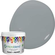 microblend premium quality exterior paint and primer - gray/silver wood, flat sheen, quart, uv and rust blockers, washable - ideal for high hide application in the microblend neutrals family logo