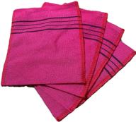 🛀 set of 4 exfoliating towel bath washcloths in red for enhanced seo logo