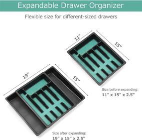 img 3 attached to Органайзер для столового серебра Sanduby Expandable Compartments