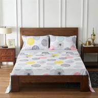 🌈 colorful dots and stripes patterned queen size bed sheets set - uozzi bedding 1500 soft brushed microfiber - ideal for girls and adults! logo