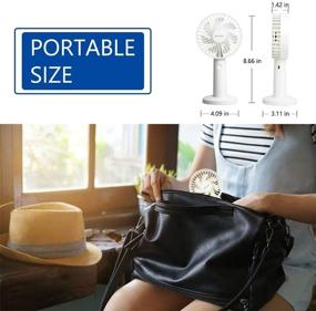 img 1 attached to Portable Handheld Rechargeable Fan: Adjustable Speed USB Desk Fan for Indoor and Outdoor Use