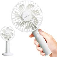 portable handheld rechargeable fan: adjustable speed usb desk fan for indoor and outdoor use logo