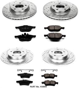 img 1 attached to Улучшите свою тормозную производительность с набором Power Stop K5804 Z23 из углеродного волокна для тормозных колодок и роторов.