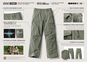 img 2 attached to 👖 CQR Kids Youth Hiking Cargo Pants - Durable Outdoor Camping Pants with UPF 50+ Sun Protection and Quick-Dry Technology