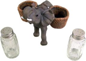 img 1 attached to 🐘 Adorable Spice Carrying Elephant Salt and Pepper Shaker Holder with Included Shakers: 4 3/4 Inch Size