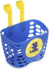 img 2 attached to 🦈 MINI-FACTORY Kid's Bike Basket, Blue Basket Holder with Adorable Shark/Dino/Train/Puppy Pattern for Kid Boys - Enhance Your Child's Bicycle Front Handlebar Experience