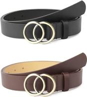 women leather belt double ring buckle women's accessories logo