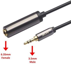 img 3 attached to 🔌 VCE адаптер с 1/4" на 1/8", аудио разъем 3.5 мм мужской к 6.35 мм женский с золотым покрытием для усилителей, гитар, домашних кинотеатров, ноутбуков, наушников - 8 дюймов