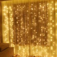 🌟 outdoor indoor wall window curtain string light – twinkle star 600 led warm white for wedding party, home, garden, bedroom логотип