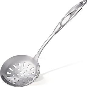 img 4 attached to 🍳 Zulay Kitchen Skimmer Spoon - Stainless Steel Slotted Spoon for Draining & Frying - Large Bowl & Comfortable Grip (14.5 inch)