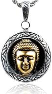 stainless buddha pendant necklace unisex logo