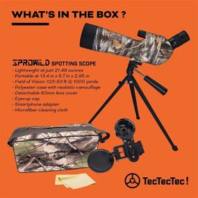 img 2 attached to 🔭 TecTecTec SPROWILD 20-60x60 Spotting Scope with Tripod - Waterproof, Phone Adapter, Soft Bag - BAK4-FMC Optics for Hunting, Target Shooting, Wildlife Scenery Watching - Camo Design