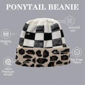 img 2 attached to Womens Ponytail Beanie Winter Trendy Outdoor Recreation and Outdoor Clothing